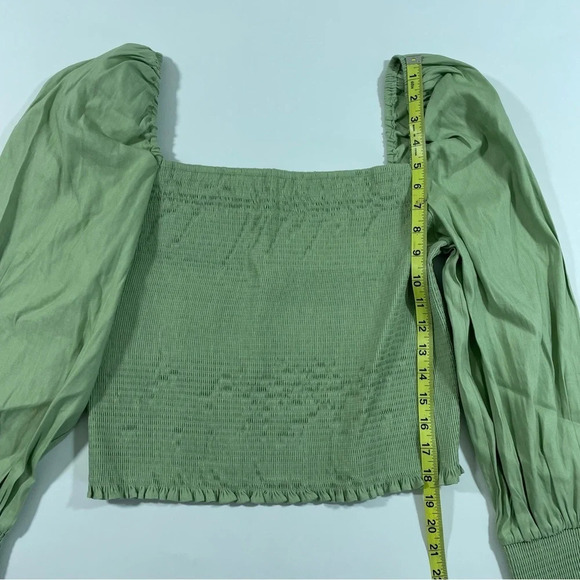 Gianni Bini Angel Squareneck Blouse Smocked Balloon Sleeve - Picture 7 of 8